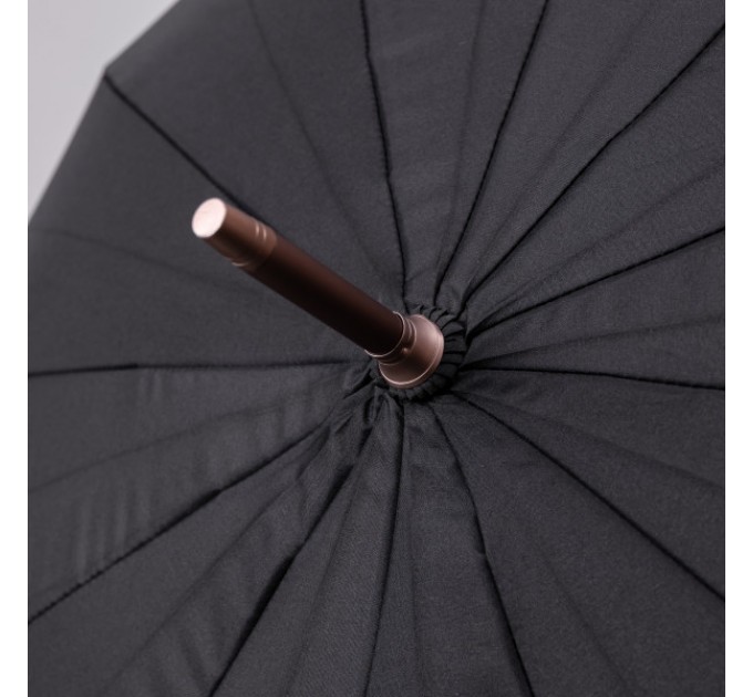 Зонт-трость полуавтомат сложный 120 см, черный