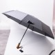 Парасоля автоматична складна 116 см, з дерев'яною ручкою, сірий