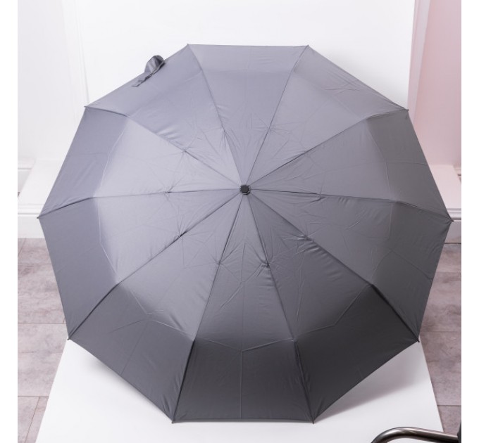 Парасоля автоматична складна 116 см, з дерев'яною ручкою, сірий