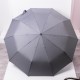 Парасоля автоматична складна 116 см, з дерев'яною ручкою, сірий