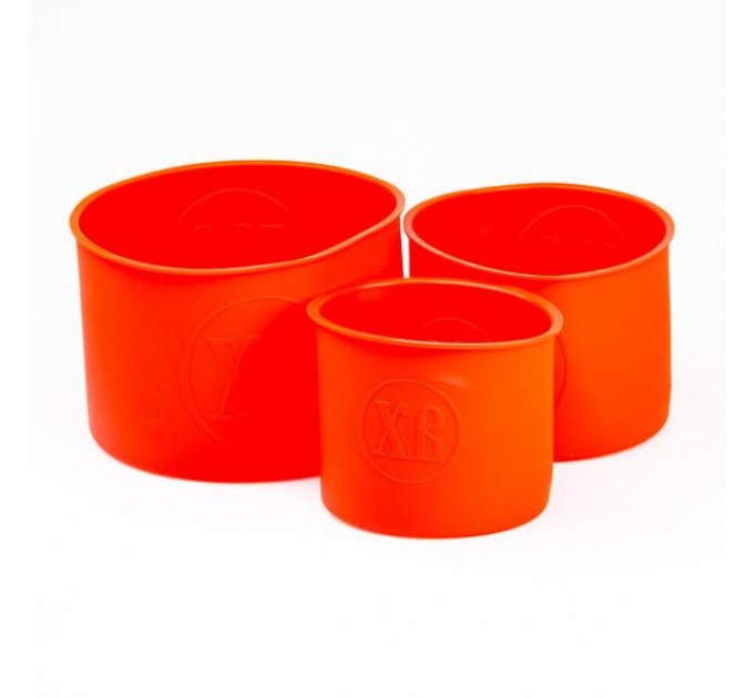 Набір форм для випікання пасок 14,5/12/9,5 см силіконових, червоний Набір форм для випікання пасок 14,5/12/9,5 см силіконових, червоний