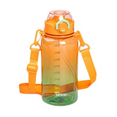 Пляшка для води спортивна 1 л з мундштуком і ремінцем, помаранчевий