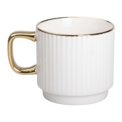 Чашка керамічна 300 мл рельєфна, білий