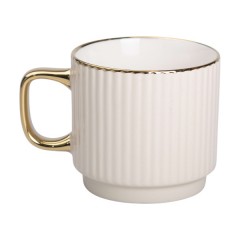 Чашка керамічна 300 мл рельєфна, бежевий