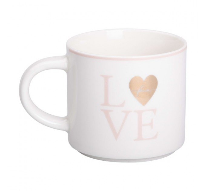 Чашка керамическая Love 350 мл, белый