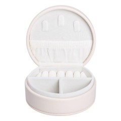 Скринька-органайзер для прикрас дорожня на кнопці 10х9х4, 5 см, молочний