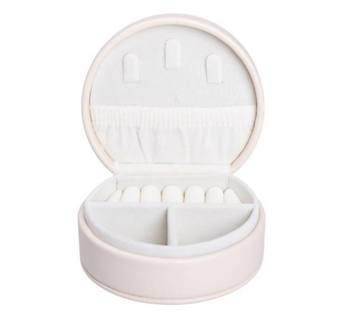 Скринька-органайзер для прикрас дорожня на кнопці 10х9х4, 5 см, молочний
