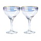 Набір келихів для коктейлів фігурних на високій ніжці 2 штуки по 290 мл, синій
