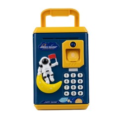 Копилка-сейф для мальчика с кодовым замком и отпечатком пальца, синий