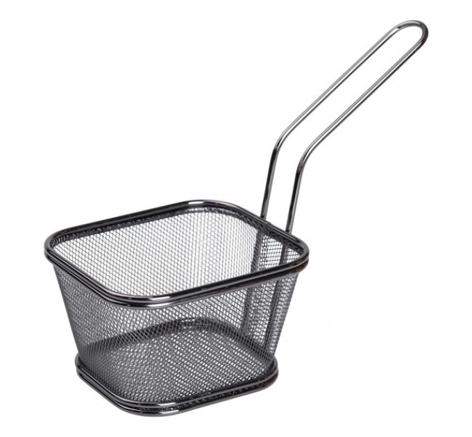 Кошик сервірувальний для фрі та снеків 13х11х7 см з гальванічним покриттям, чорний