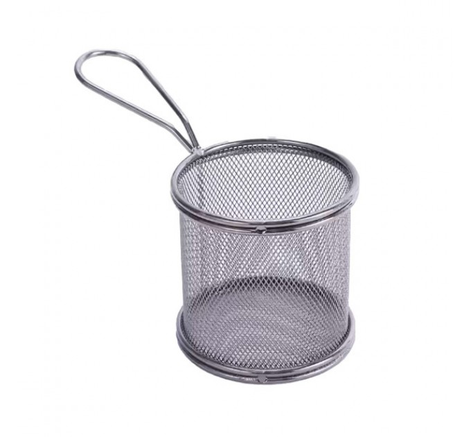 Кошик сервірувальний для фрі та снеків 9х9 см з гальванічним покриттям, чорний