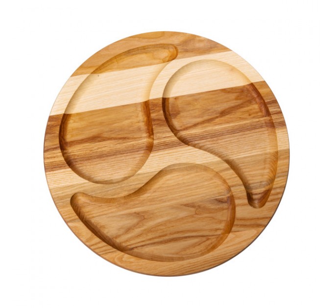 Менажниця дерев'яна 3 секції 35 см, ясен