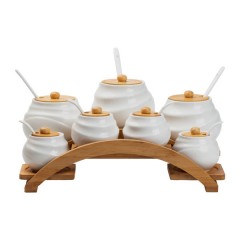 Набір баночок для сипучих продуктів 7 штук по 200/500 мл, білий