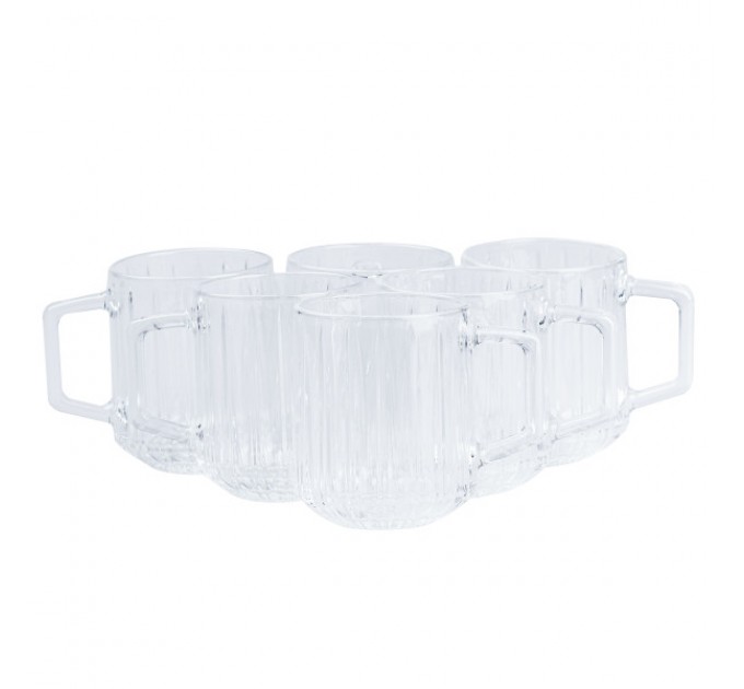 Набір чашок скляних Lirmartur 6 штук по 310 мл, прозорий