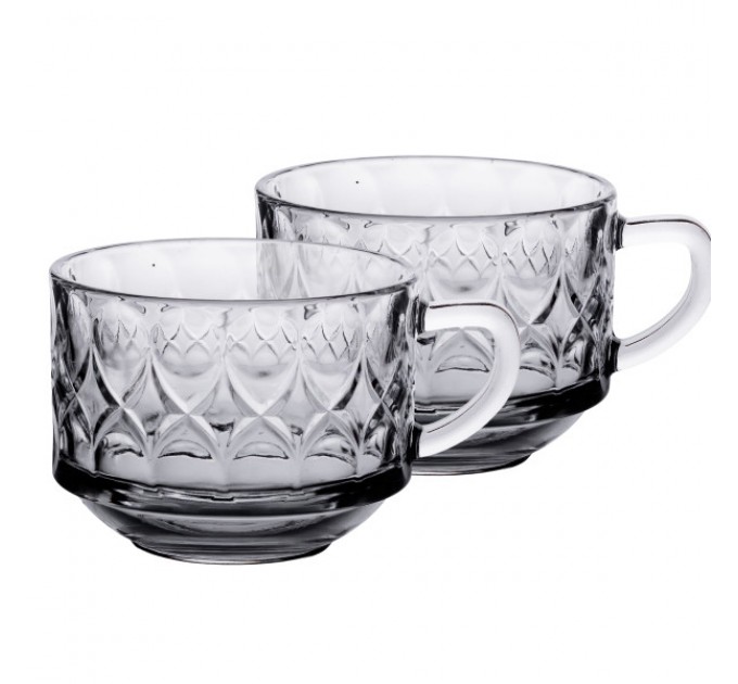 Набір чашок скляних під кришталь 2 штуки по 450 мл, crystal