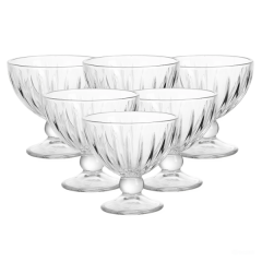 Набір креманок Lirmartur із товстого скла 6 штук по 250 мл, прозорий