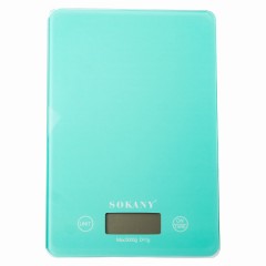 Ваги кухонні електронні SOKANY SK-19027 до 5 кг з плоскою платформою, м'ятний