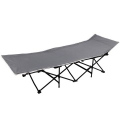 Розкладачка туристична 185*60*50 см зі сталевим каркасом, сірий