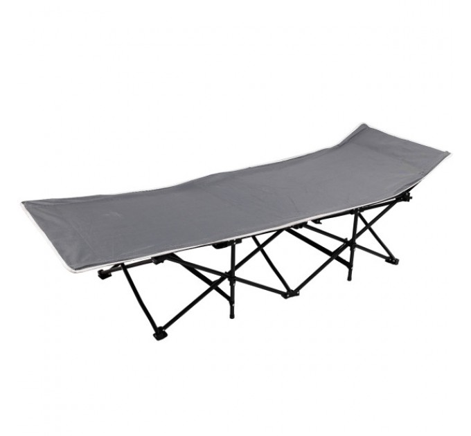Розкладачка туристична 185*60*50 см зі сталевим каркасом, сірий