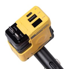 Автомобільний зарядний пристрій 4 в 1 з висувним кабелем, жовтий