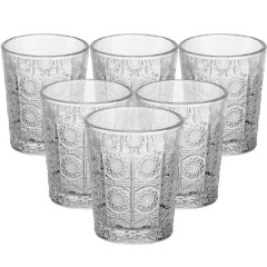 Набір чарок 6 штук з потовщеним дном із товстого скло, прозорий