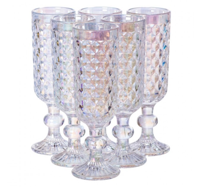 Набір келихів для шампанського 6 штук по 160 мл, rainbow Набір келихів для шампанського 6 штук по 160 мл, rainbow