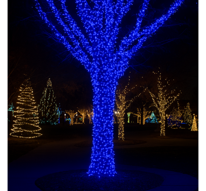 Гірлянда Нитка вулична 1000 LED 100 м чорна, синій
