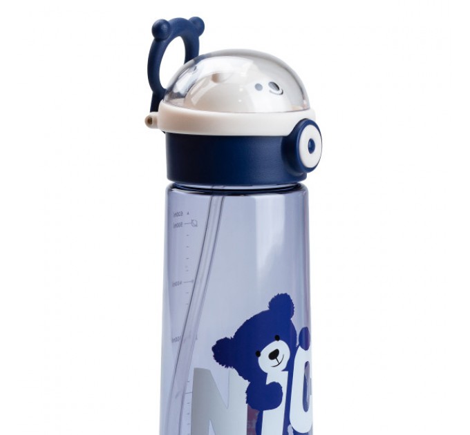 Пляшка для води Nice 620 мл із кришкою фліп топ на защіпці, синій