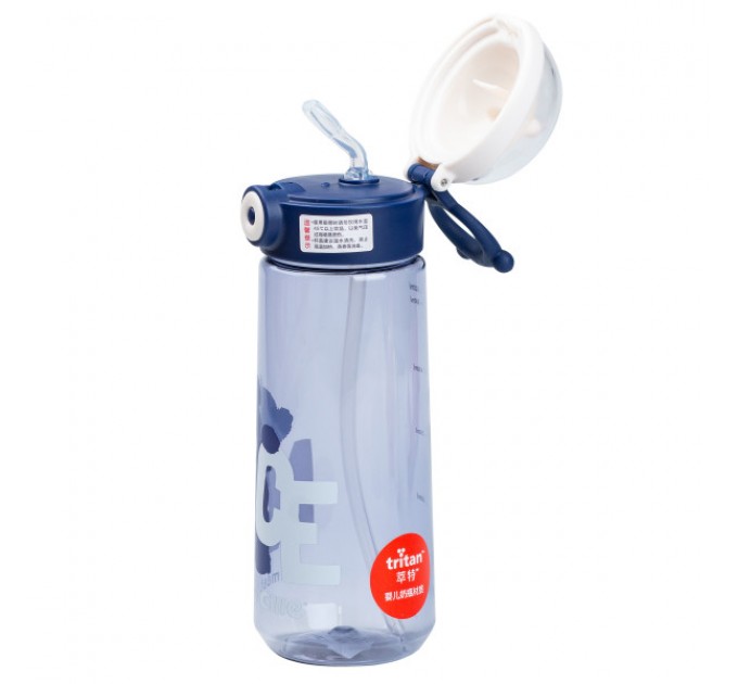 Пляшка для води Nice 620 мл із кришкою фліп топ на защіпці, синій