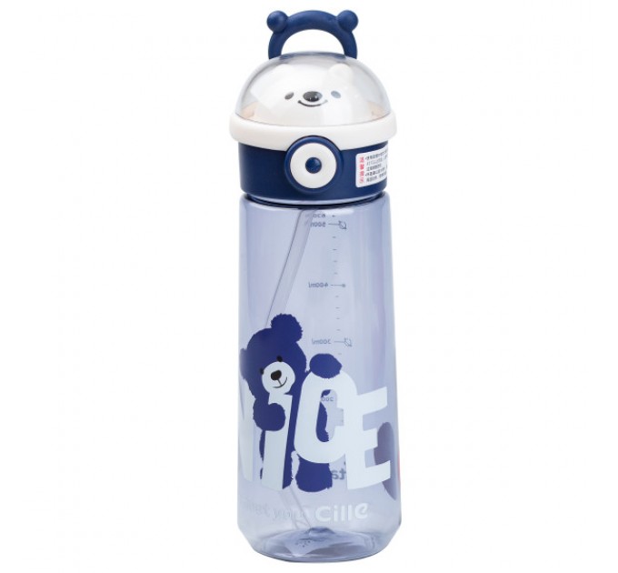 Пляшка для води Nice 620 мл із кришкою фліп топ на защіпці, синій