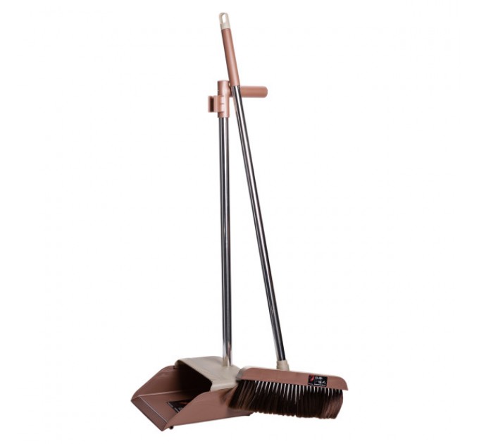 Набір для прибирання 2 в 1 віник з совком, коричневий