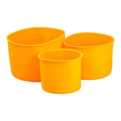 Набор форм для выпечки куличей 14,5/12/9,5 см силиконовых, оранжевый.