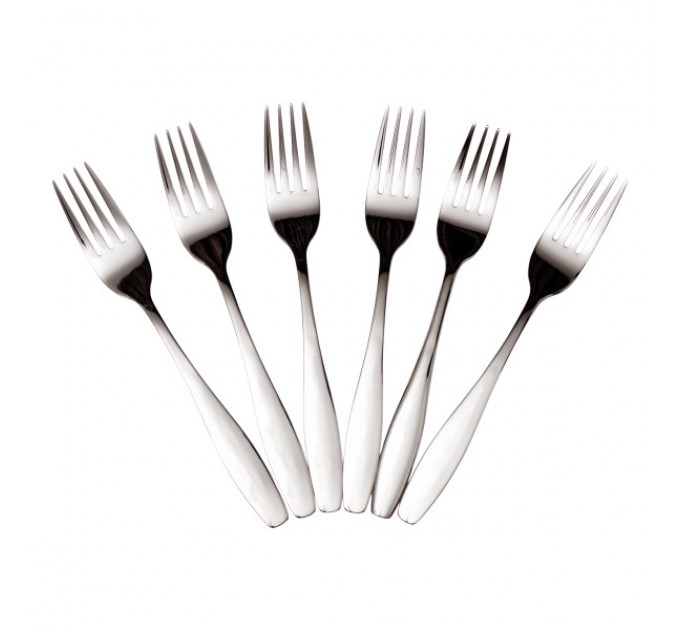 Набір столових виделок 6 штук з нержавіючої сталі, хром