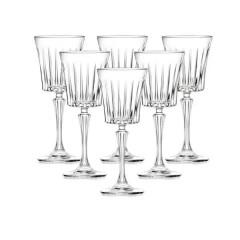 Набір келихів на високій ніжці з товстого скла 6 штук 250 мл, прозорий