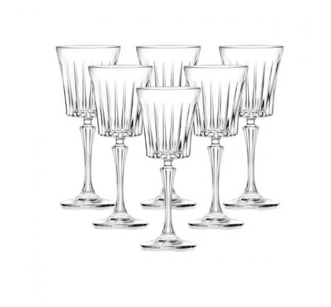 Набір келихів на високій ніжці з товстого скла 6 штук 250 мл, прозорий