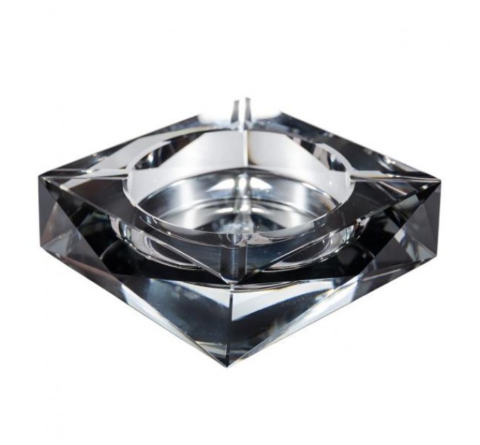 Пепельница A-LUX квадратная из толстого стекла, серый