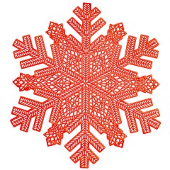 Килимок для сервірування столу Snowflake 38 см, червоне золото