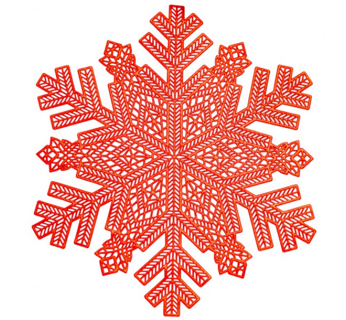 Килимок для сервірування столу Snowflake 38 см, червоне золото