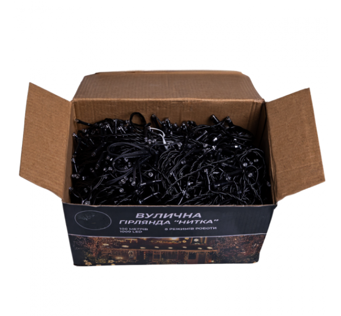 Гірлянда Нитка вулична 1000 LED 100 м чорна, синій