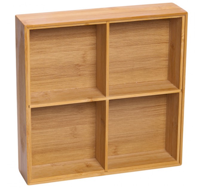 Менажниця бамбукова квадратна з кришкою 25*25*11 см