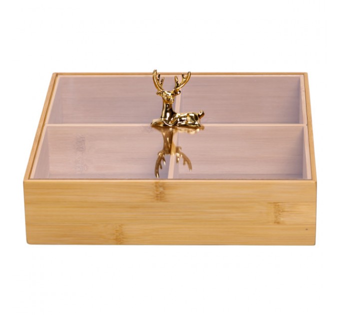 Менажниця бамбукова квадратна з кришкою 25*25*11 см Менажниця бамбукова квадратна з кришкою 25*25*11 см