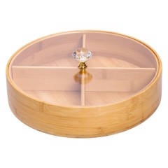 Менажниця бамбукова кругла з кришкою 25 см