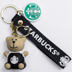 Брелок для ключей Мишка Старбакс 3,5*4,5 см, черный