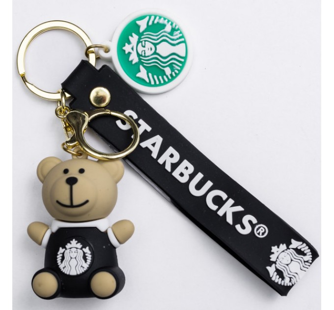 Брелок для ключей Мишка Старбакс 3,5*4,5 см, черный Брелок для ключей Мишка Старбакс 3,5*4,5 см, черный