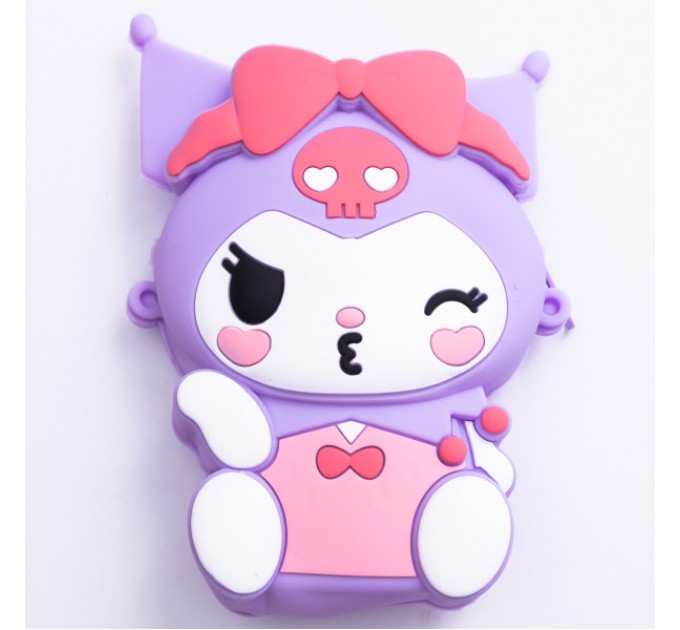 Дитяча сумочка Kuromi силіконова на блискавці 15*10*3 см, бузковий