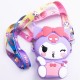 Дитяча сумочка Kuromi силіконова на блискавці 15*10*3 см, бузковий