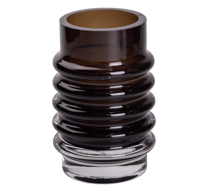 Ваза для квітів скляна у Вінтажному стилі 18 см, чорний