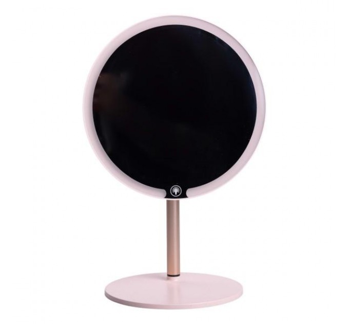 Косметическое зеркало с LED подсветкой и USB 21 см, розовый