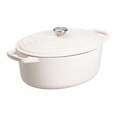 Гусятниця чавунна з емальованим покриттям 6 л, бежевий Гусятниця чавунна з емальованим покриттям 6 л, бежевий