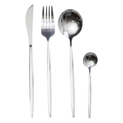 Набір столових приборів 24 предмети на 6 персон, матовий хром